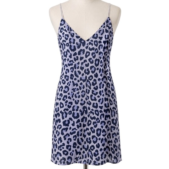 Tobi Dresses & Skirts - Tobi Women Lavender Leopard Print Mini Slip Dress V-Neck Spaghetti Strap S